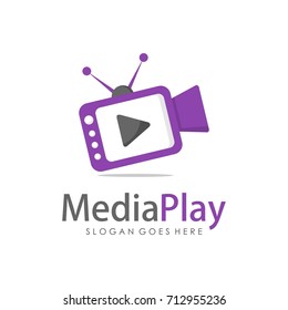 Creative media television logo design template