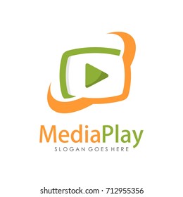 Creative media television logo design template