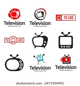 Creative media television vector logo design template