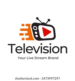 Creative media television vector logo design template