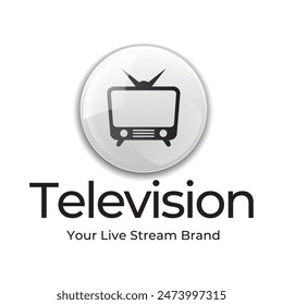 Creative media television vector logo design template