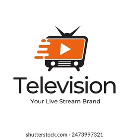 Creative media television vector logo design template