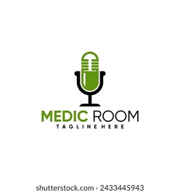 creative medic podcast illustration vector logo