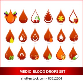 creative medic symbols set red color isolated