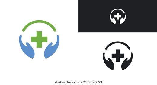 Creative medical care logo design abstrack. Premium Vector