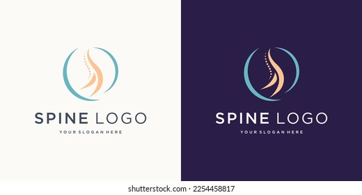 Plantilla de diseño de logotipo de concepto de quiropráctica médica creativa