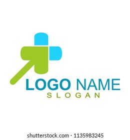 Creative Medical Concept Logo Modern, Cross Logo, Plus Logo, Arrow Plus Logo