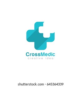 Creative Medical Cross Concept Logo Design Template