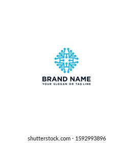 Creative medical design logo plus template vector technology