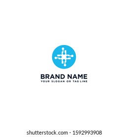 Creative medical design logo plus template vector technology