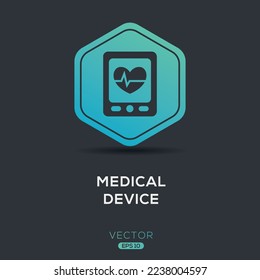 Icono creativo (dispositivo médico), signo vector.