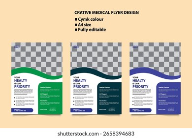 Creative medical flyer design template