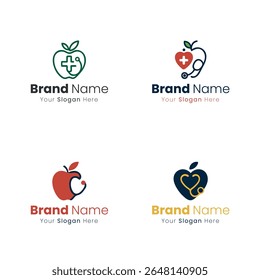 Creative Medical Health Apple Logo Design Concepts for Your Business Identity Building