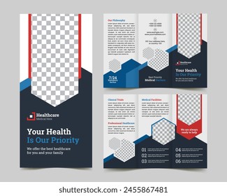 creative medical healthcare trifold brochure with business brochure layout dentist leaflet template