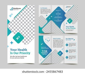 folleto triple de creative medical healthcare con diseño de folleto comercial Plantilla de folleto para dentista