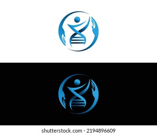 Creative Medical and Human DNA Logo Concept. Life Gene, Genetics Molecule, Pharmaceutical, Medical, Healthcare and Pharmacy Unique Icon.