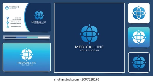 creative of medical logo with business card template modern medical logo,gradient color,inspiration.