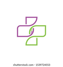 Creative medical logo design vector template.DNA and genomic symbol
