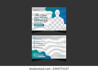 Creative medical Modern postcard EDDM design template.corporate design template.