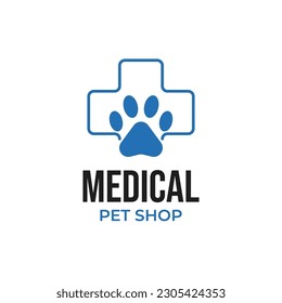 Creative medical pet shop logo design vector concept illustration idea