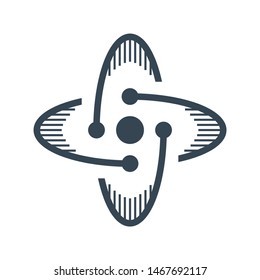 Creative medical pharmacy atom logo icon vector 