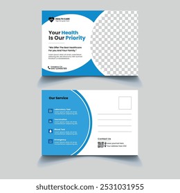 Plantilla de diseño de postal médica creativa