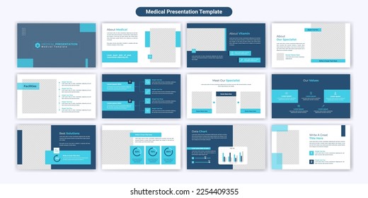 Creative Medical presentation slides template design. Use for modern presentation background, brochure design, website slider, landing page, annual report, company profile