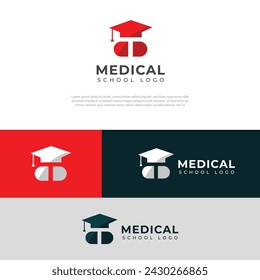 Creative Medical school logo design vector template.