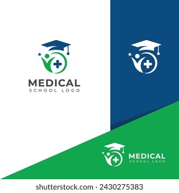 Creative Medical school logo design vector template.