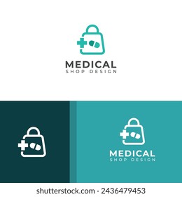 Creative medical shop vector logo.