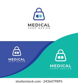 Creative medical shop vector logo.