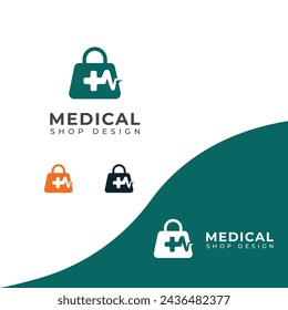 Creative medical shop vector logo.