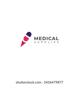 Creative medical supplies vector logo.