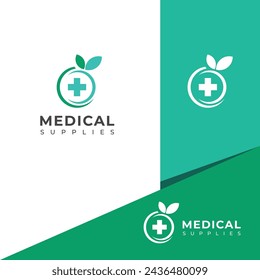 Creative medical supplies vector logo.