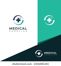 Creative medical supplies vector logo.