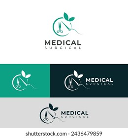 Logo de vector quirúrgico médico creativo.