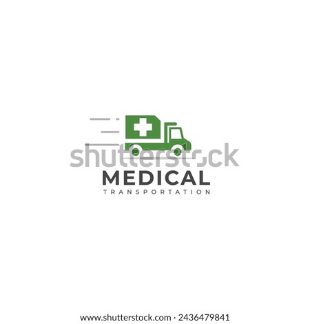 Creative medical transportation vector logo.