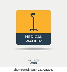 Creative (Medical Walker) Icon ,Vector Sign.