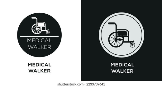 Icono creativo (caminante médica), signo vector.