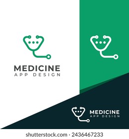 Creative medicine app logo. Craetive Healthcare medicine consult logo design template.