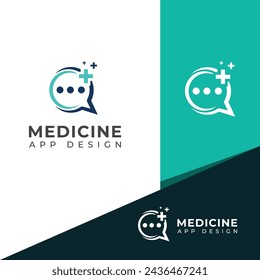 Creative medicine app logo. Craetive Healthcare medicine consult logo design template.