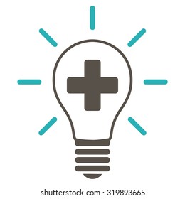 Creative Medicine Bulb vector icon. Style is bicolor flat symbol, grey and cyan colors, rounded angles, white background.
