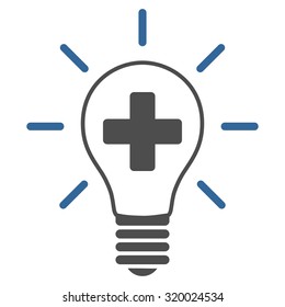 Creative Medicine Bulb vector icon. Style is bicolor flat symbol, cobalt and gray colors, rounded angles, white background.