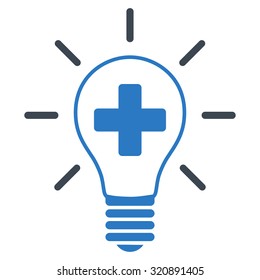 Creative Medicine Bulb vector icon. Smooth blue colors, rounded angles, white background.