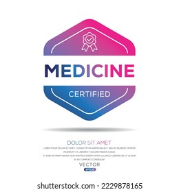 Creative (Medicine) Certified badge, vector illustration.