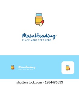 Creative Medicine Logo Design. Flat color Logo place for Tagline. Vector Illustration