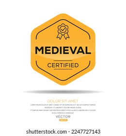Creative (Medieval) Certified badge, vector illustration.