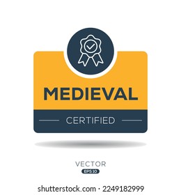 Creative (Medieval) Certified badge, vector illustration.