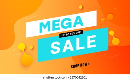 Creative mega sale banner. Fluid gradient shapes vector design for covers, greeting card, poster or flyers.