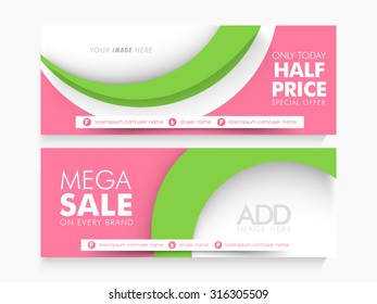 Cabecera o banner del sitio web Creative Mega Sale con espacio para tu imagen.